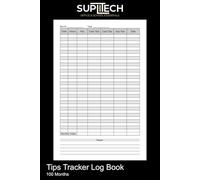 Tips Tracker Log Book: 100 Month Journal for Tracking Pay, Cash, Credit Card and Payment App Tips and Income Totals