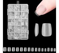 Tips Unghie, Unghie Finte Trasparenti Full Cover Tips Gel Quadrato Corta 360pz 15 Taglie, Copertura Completa, per Saloni di Manicure Professionale, Principiante, Nail Art