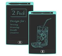 TIQUS - Tavoletta elettronica per scrittura LCD, 21,6 cm, con pulsante di blocco memoria, blocco da disegno ecologico, per adulti, confezione da 2