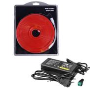 Tira LED Neon Flex JANDEI Rosso 5m 120 LED/m IP65 12V DC Silicone con Alimentatore 60W