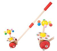 Tira lungo il giocattolo per oltre 36 mesi di legno in legno Sicuro Push Asta regolabile Spingi lungo Walker Cute Strawberry Bell Pull Style 1, Toddler Toys per bambini