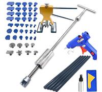 Tirabolli Per Carrozzeria, Levabolli Carrozzeria Kit di strumenti for la riparazione ammaccature auto Scivolo Reverse Martello Ventosa Lamiera Auto Body Paintless Dent Removal Puller Set(Set4)