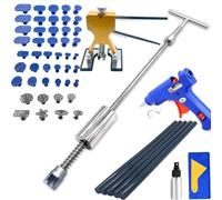 Tirabolli Per Carrozzeria, Levabolli Carrozzeria Kit di strumenti for la riparazione ammaccature auto Scivolo Reverse Martello Ventosa Lamiera Auto Body Paintless Dent Removal Puller Set(Set4)