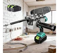 Tirafili Automatico Senza Spazzole - Attrezzo Elettrico Senza Fili per Elettricisti, Macchina Automatica per Infilare Fili in Condotti e Pareti, Pistola Leggera per Trazione Cavi Ice Blue 2battery