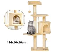 Tiragraffi 114x40x40cm 4 Livelli Cuccia Sisal Palline Giocattolo Gatti