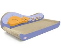 Tiragraffi a Divanetto per Gatti in Cartone Avana e Lilla Record 49X25X16CM