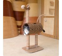Tiragraffi a Forma di Giraffa Salvaspazio Torre Graffiatoio Giocattolo Appeso