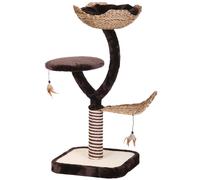 Croci Natural Magnolia - Tiragraffi per gatti adulti, con materiali naturali, con sedute, cuscini, parti graffiabili, 45x45x99 cm