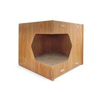 Tiragraffi angolare in legno e cartone con catnip per gatti Record