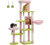 Tiragraffi cactus da 150 cm, tiragraffi alto per gatti di grandi dimensioni, torre per gatti a più piani, tiragraffi per gatti da interno, appartamento per gatti con grande amaca, tiragraffi e 2 tresp