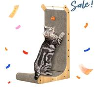 Tiragraffi Dogat a forma di L da 68 cm, mobili antigraffio con giocattoli a sfera, cartone stabile per parete e angolo YELLOW 42 × 29 × 68cm