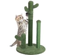 Tiragraffi Graffiatoio Forma 3 Cactus per Gatti Verde con Pallina 34 x 59 cm