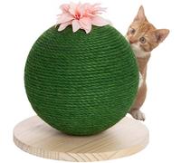 Tiragraffi Graffiatoio Forma Palla Sfera per Gatti Animali Felini Verde Fiore