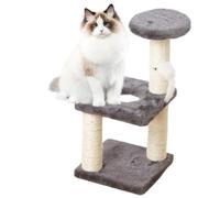 Tiragraffi moderno, tiragraffi Un quadrato intero il, grigio | Grande torre per gatti quadrata intera senza briciole, resistente, toccando il suolo, per gattini da integrare