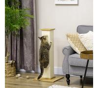 Tiragraffi PawHut, baule da grattare per gatti da 80 cm con palla, tiragraffi per gatti con colonna in corda sisal con tiragraffi