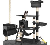 Tiragraffi per gatti 141 cm sisal albero gatto gioco amaca palestra nero nuovo