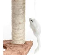 Tiragraffi per gatti a doppio strato con giocattolo incorporato, ideale per affilare unghie e giocare, promuove l'esercizio e l'intrattenimento felino.
