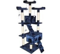 BAKAJI Tiragraffi per Gatti Albero Sisal Parco Giochi Cuccia Gatto Tira Graffi Unghie Alto 170 cm (Blu)