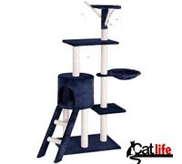 BAKAJI Tiragraffi per Gatti Albero Sisal Parco Giochi Gioco x Gatto Tira Graffi per Gatti Graffiatoio a Colonna Arredo Altezza 144cm (Blu)