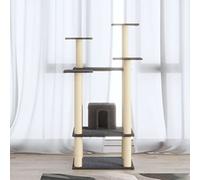Tiragraffi per gatti, con colonne tiragraffi in sisal e peluche, altezza 110 cm, con grotta e superfici di riposo, stabile torre da gioco per interni per arrampicata, gioco