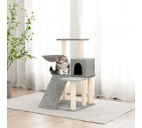 Tiragraffi per gatti con colonne tiragraffi in sisal e peluche, altezza 82 cm, con grotta, amaca e piattaforma, robusto mobile tiragraffi per interni, protezione dei mobili e occupazione