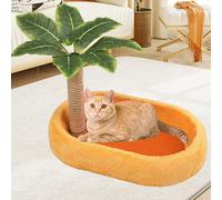 Tiragraffi per Gatti Cuccia Ovale E Stazione Gioco con Tavoletta Nido Struttura