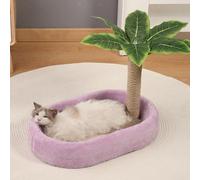 Tiragraffi per Gatti Cuccia Ovale E Stazione Gioco con Tavoletta Nido Struttura