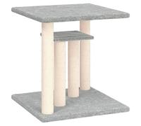 Tiragraffi per gatti, grigio chiaro, con colonna tiragraffi in sisal e peluche, altezza 50 cm, albero da arrampicata con superfici di riposo e grotta, mobili per interni per giocare, dormire