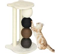 Tiragraffi per gatti PawHut, tiragraffi per gatti con piattaforma, tiragraffi con 2 pali in sisal e 4 palline in sisal, tiragraffi per gatti, 38 x 38 x 64 cm