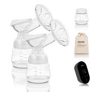 Lionelo Tiralatte Care Twee Go – Elettrico portatile, doppio set, 9 livelli aspirazione, 5 massaggi, LED