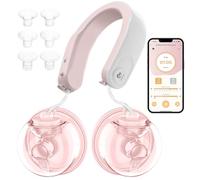 Tiralatte Elettrico Indossabile, Controllato Tramite APP, 2 Modalità e 9 Livelli, Comando Vocale, Impacco Caldo, Tiralatte Portatile con Flange da 24mm, Inserti Flangia da 17/19/21mm