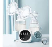 Tiralatte elettrico portatile doppio da 180 ml con display a LED 3 modalità, 9 fasi di aspirazione, a prova di riflusso e perdite