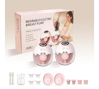 Tiralatte elettrico portatile indossabile a mani libere, design anti-perdite di grado ospedaliero, con funzione di riscaldamento e trasmissione vocale, 4 modalità, 12 livelli di aspirazione, bianco,