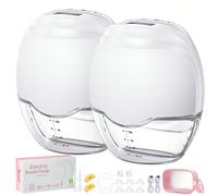 Tiralatte elettrico silenzioso e leggero a mani libere, a prova di perdite, 3 modalità e 12 impostazioni, con flange da 17/19/21/27 mm, ideale come regalo (confezione da 2 - bianco). LIBERA LE MANI, G