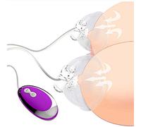 Tiralatte Elettrico Succhia Capezzoli e Clitoride Vibratore Silicone Lingua Leccare Coppe al Seno Massaggiatore Sex Toys Enlarger per Donne,Viola