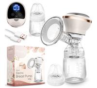 Nukido Tiralatte Elettrico 3 Modalità Portatile LED Display BPA Free Silicone Bianco Oro
