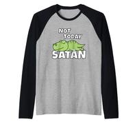 Tirannosauro Pigro Pigrone Pigrizia Not Today Satan Maglia con Maniche Raglan