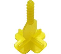 TIRANTE a 'Croce' LIVELLATORE PAVIMENTI (250pz). Per sistema a rotazione tiramisu, spessore mm: 2-3-4, sacchetto 250 pz. Per Manopola tiramisu. (Giallo - 2mm a 'Croce' - 250pz)