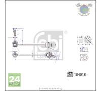 Tirante barra stabilizzatrice Febi Anteriore Dx Destro per MERCEDES CLASSE S AM