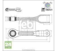 Tirante barra stabilizzatrice Febi Posteriore per MERCEDES AROCS 3345S 3345K 33
