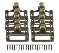 Tiranti per armadietti in ottone anticato con cornice porta etichette, in lega di zinco, nome per cassetti per schedari, armadi e mobili da farmacia (confezione da 10, 48 mm x