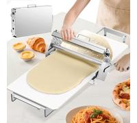 Tirapasta Manuale in Acciaio Inox, Spessore Regolabile 0,5mm-2,5cm, Sfogliatrice Pieghevole per Pizza, Piadina e Pasta, Modello Casa(B)
