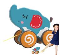 Tirare i giocattoli per 1 anno, Tirare il giocattolo | Divertente giocattolo push-pull per animali - Giocattolo educativo per camminare ed equilibrare con ruote in, interattivo per l'