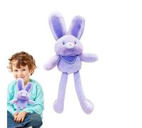 Tirare il coniglio, tracciamento in peluche di coniglio | 11inch Bunny a trazione, super morbido e interattivo, portachiavi per orecchie per il pescatore di zaino con piume di chiavi per auto