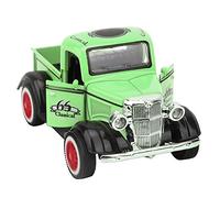 Tirare Indietro il Modello di Camioncino in Lega Giocattolo per Auto con Suono e Luce per Bambini Che Giocano Giallo Rosso Verde 11x5,7x5 Cm (GREEN)