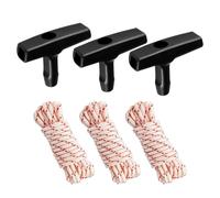 Tirare la maniglia del cavo 3 maniglie a T Recoil Starter Ropes sostituzione del motore Pull | Corda da tirare per tosaerba per cortile, erba esterna, siepe, vialetto, marciapiede, patio, campo, fattoria, parco
