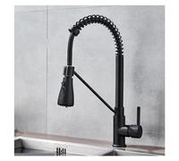 Tirare Verso Il Basso cucine per Mixer Opaco Nero 360 Rotazione Mazzo di spruzzo Monte crasso in Ottone Acqua Fredda Calda, Rubinetto della Cucina
