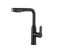 Tirare verso il basso il rubinetto del kiten, 360 manico singolo girevole estrarre 2 modi in ottone mixer spruzzatore e tocco freddo (nero) Beauty Comes