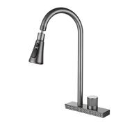 Tirare Verso Il Basso spruzzatore, lavello della Cucina, Nichel Spazzolato ad Arco ad Arco Alto Inossidabile con Base, beccuccio a Cascata in Silicone, Rubinetto della Cucina