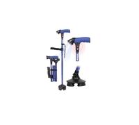 TIRAROME Bastone da passeggio per uomini e donne, Smart Cane con allarme e | Altezza regolabile, pieghevole, autoportante, per tutti i terreni, pieghevole, con seconda maniglia, borsa da viaggio
